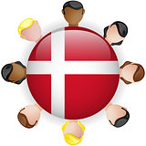 Denmark Flag Button Teamwork People Group