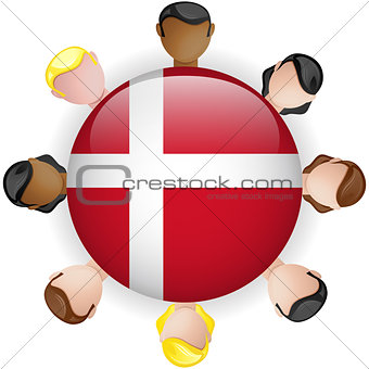 Denmark Flag Button Teamwork People Group