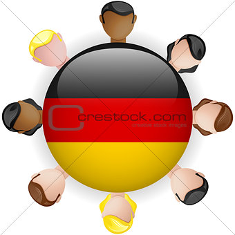 Germany Flag Button Teamwork People Group
