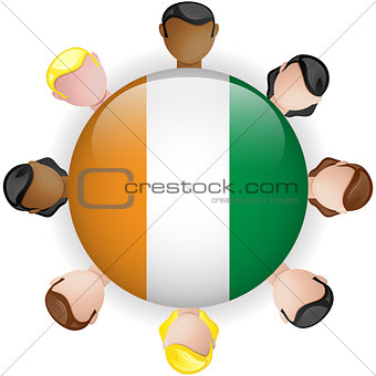Ireland Flag Button Teamwork People Group
