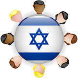 Israel Flag Button Teamwork People Group