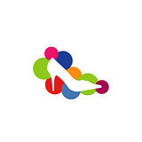 Shoe logo on colorful circles