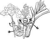cartoon soup vegetables for coloring book