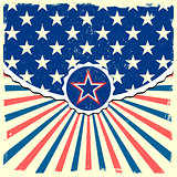 star on a patriotic striped background