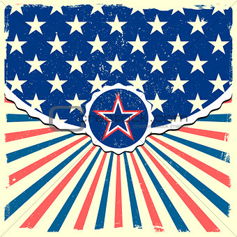 star on a patriotic striped background