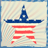 patriotic star on a striped background