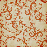 Vector Seamless Floral Pattern on Crumpled Paper Texture