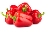 Group of ripe red sweet peppers