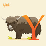 Animal alphabet with yak