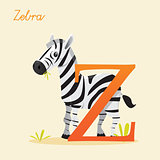 Animal alphabet with zebra