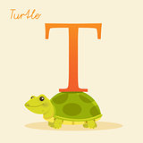 Animal alphabet with turtle