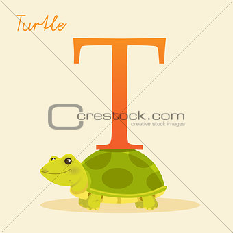 Animal alphabet with turtle