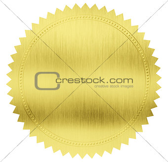 gold seal label with clipping path included