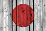 Wood board Japan flag