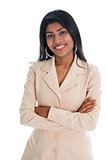 Attractive Indian businesswoman hands folded