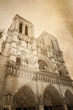 retro style Notre Dame Cathedral in Paris