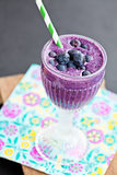 Blueberry milk smoothie