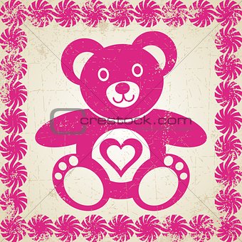 Card with teddy bear 