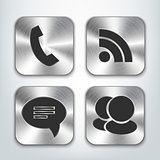 Communication brushed metal app icons