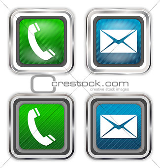 Phone and mail web design elements