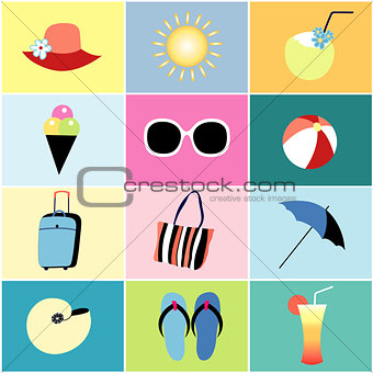 icons to the summer recreation