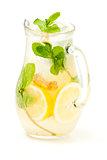 fresh lemonade from lemon ginger and mint