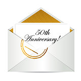 Happy 50th Anniversary gold mail letter