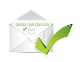 choose your coverage by mail. illustration