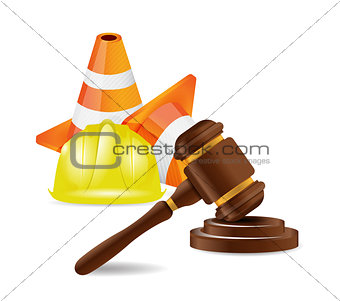 work accident lawyer concept illustration