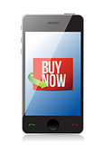 buy now sign on a smartphone. illustration