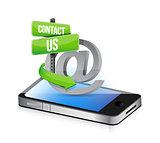 E mail contact us at sign illustration design