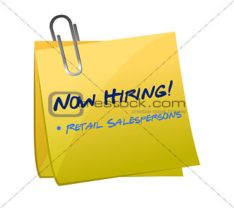 hiring retail salespersons post illustration