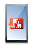 buy now sign on a tablet. illustration