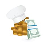 Chef profits or restaurants cost concept