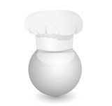 chefs cap on a sphere illustration