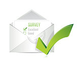 survey by mail. checkbox letter illustration