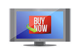 buy now sign on a monitor. illustration design