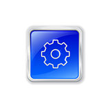 Gear icon on blue button