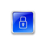 Lock icon on blue button