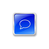 Speech bubble icon on blue button
