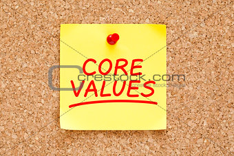 Core Values Sticky Note