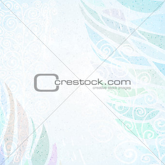 Abstract grunge blue floral background left