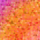 Grunge bright pink orange triangles abstract background