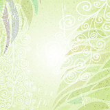 Vintage green abstract floral background bottom left