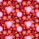Simply seamless pink flowers on dark background