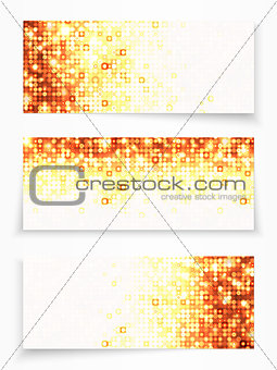 Set of 3 banners with gold circles