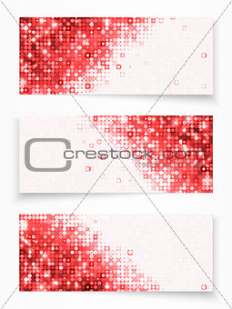 Set of 3 banners with red circles