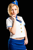Young beautiful air hostess