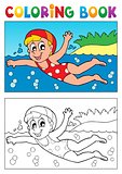 Coloring book swimming theme 2
