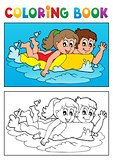 Coloring book swimming theme 3